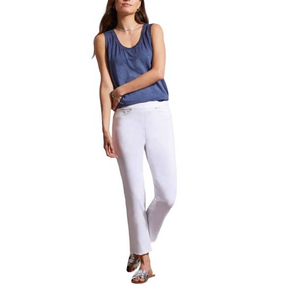 NEW TRIBAL audrey pull on straight crop jeans in white - Picture 2 of 3